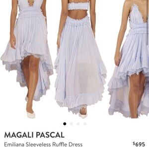 Magali Pascal Emiliana Sleeveless Ruffle Hi Low Dress - Light Blue
